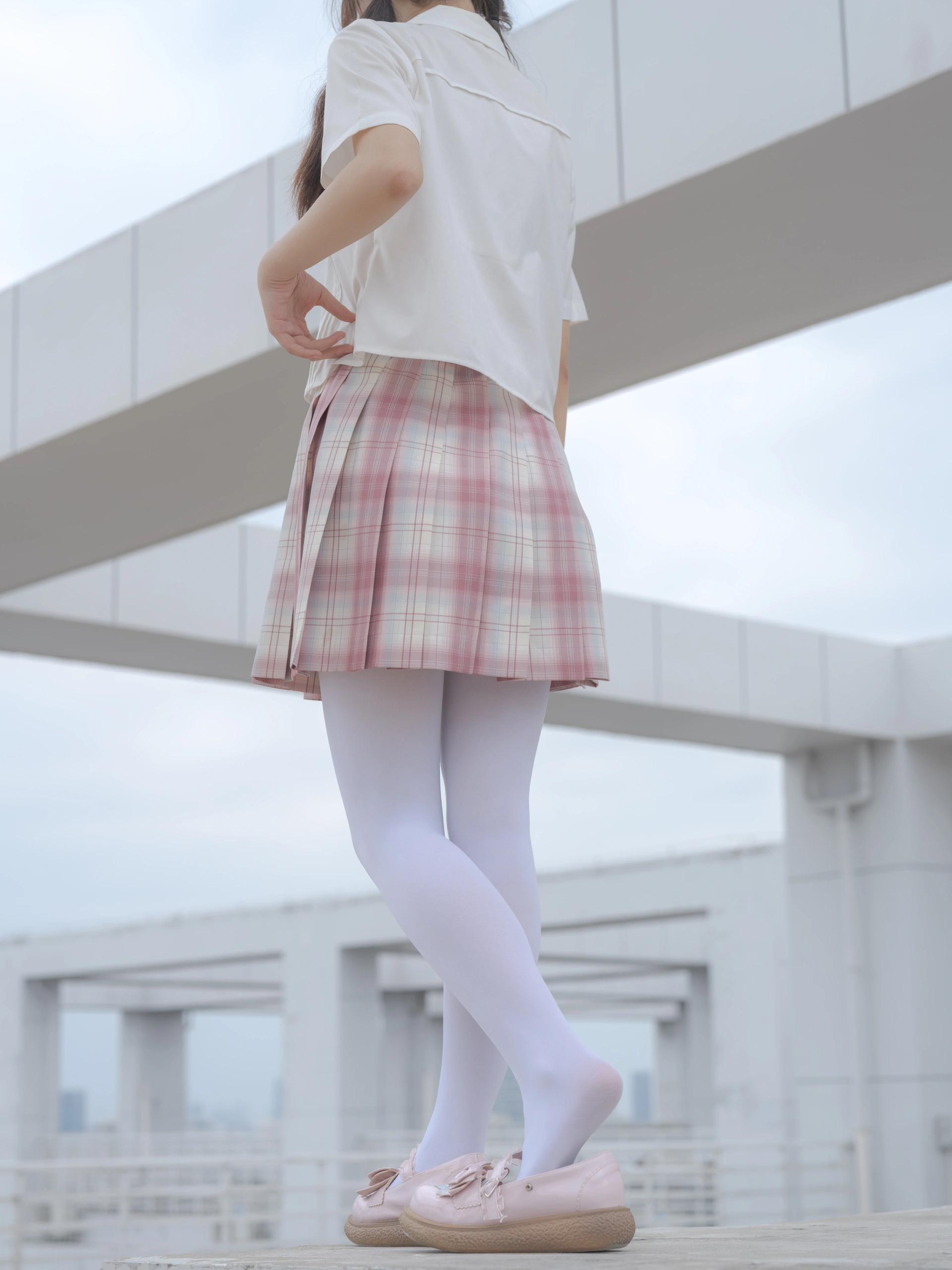 森萝财团写真 – 小圆 试拍 JKJK格子裙插图3